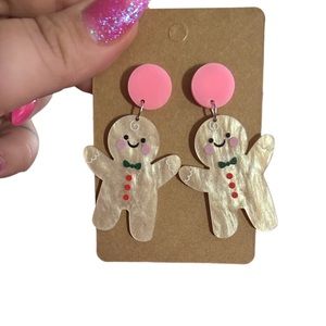 5/$25 Gingerbread Man Christmas Earrings NWT